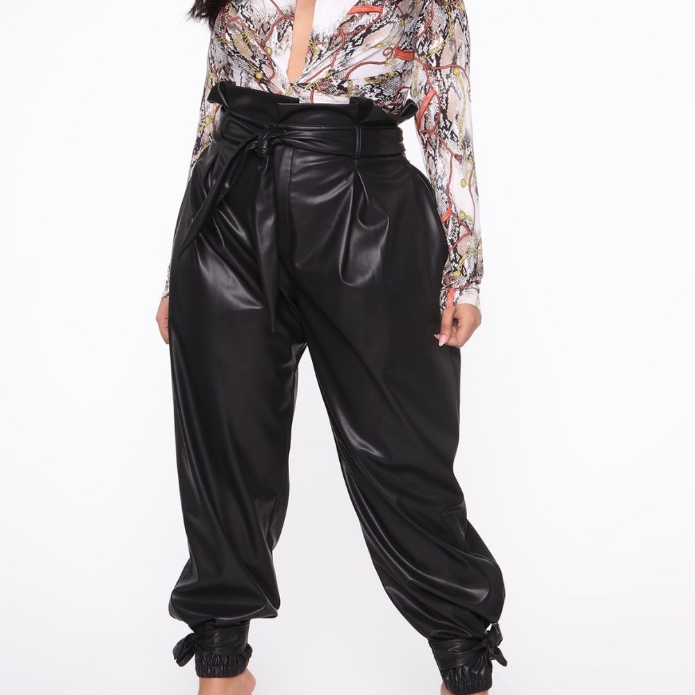 High-Waisted Vegan Leather Pants